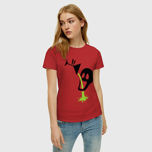 Женская футболка Череп с бокалом / Красный – фото 3