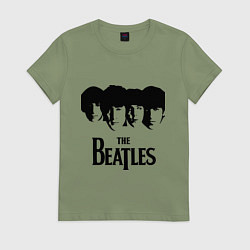 Футболка хлопковая женская The Beatles: Faces, цвет: авокадо