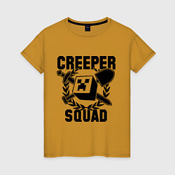 Футболка хлопковая женская Creeper Squad, цвет: горчичный