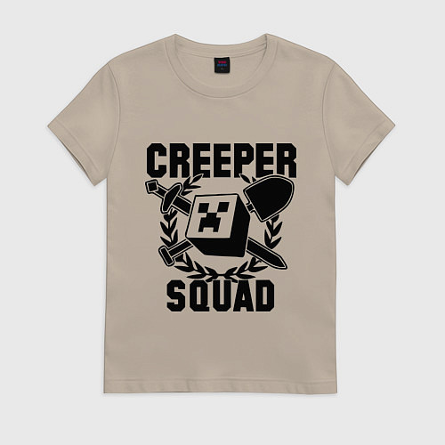 Женская футболка Creeper Squad / Миндальный – фото 1
