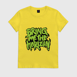 Футболка хлопковая женская Bring me the horizon, цвет: желтый