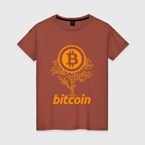 Женская футболка Bitcoin Tree / Кирпичный – фото 1