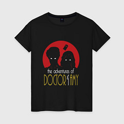 Футболка хлопковая женская Doctor & Amy, цвет: черный