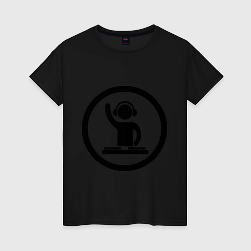 Женская футболка Dj за пультом / Черный – фото 1