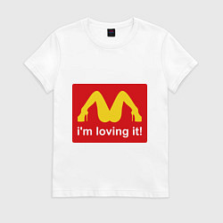 Футболка хлопковая женская Im lovin it!, цвет: белый