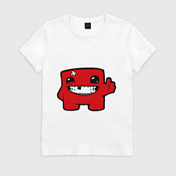 Футболка хлопковая женская Super Meat Boy, цвет: белый