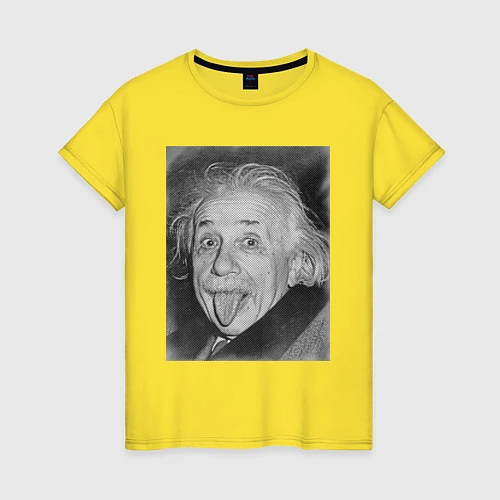 Женская футболка Энштейн дурачится / Желтый – фото 1