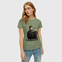 Футболка хлопковая женская Sherlock, цвет: авокадо — фото 2