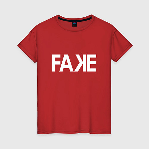 Женская футболка Fake / Красный – фото 1