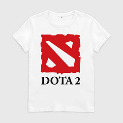 Футболка хлопковая женская Dota 2: Logo, цвет: белый