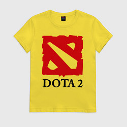 Футболка хлопковая женская Dota 2: Logo, цвет: желтый