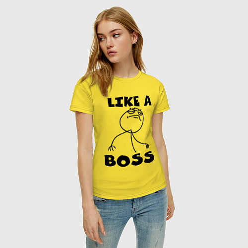Женская футболка Like a boss / Желтый – фото 3