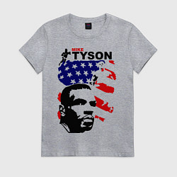 Футболка хлопковая женская Mike Tyson: USA Boxing, цвет: меланж