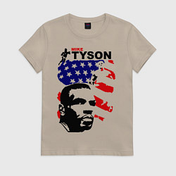 Футболка хлопковая женская Mike Tyson: USA Boxing, цвет: миндальный