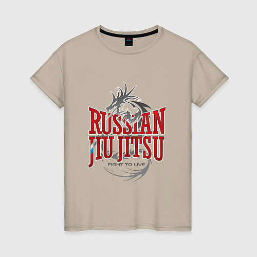Женская футболка Russian Jiu Jitsu / Миндальный – фото 1