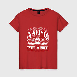 Футболка хлопковая женская Asking Alexandria: Rock'n'Roll, цвет: красный