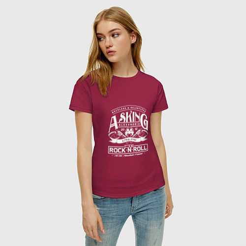 Женская футболка Asking Alexandria: Rock'n'Roll / Маджента – фото 3