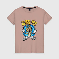 Футболка хлопковая женская Blink-182: Fuck you, цвет: пыльно-розовый