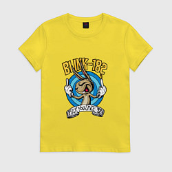 Футболка хлопковая женская Blink-182: Fuck you, цвет: желтый