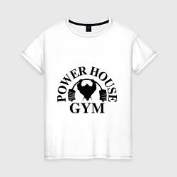 Футболка хлопковая женская Power House Gym, цвет: белый