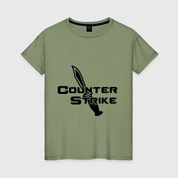 Футболка хлопковая женская Counter Strike: Knife, цвет: авокадо