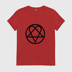 Футболка хлопковая женская HIM Symbol, цвет: красный