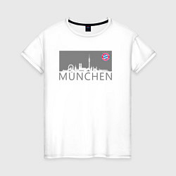 Футболка хлопковая женская Bayern Munchen - Munchen City grey 2022, цвет: белый