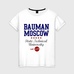 Футболка хлопковая женская Bauman STU, цвет: белый
