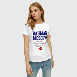 Футболка хлопковая женская Bauman STU, цвет: белый — фото 2