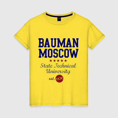 Женская футболка Bauman STU / Желтый – фото 1