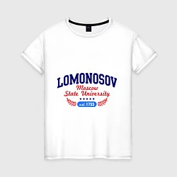 Футболка хлопковая женская Lomonosov MSU, цвет: белый