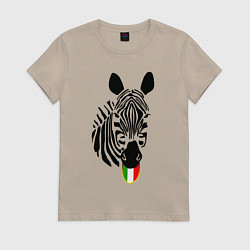 Футболка хлопковая женская Juventus Zebra, цвет: миндальный