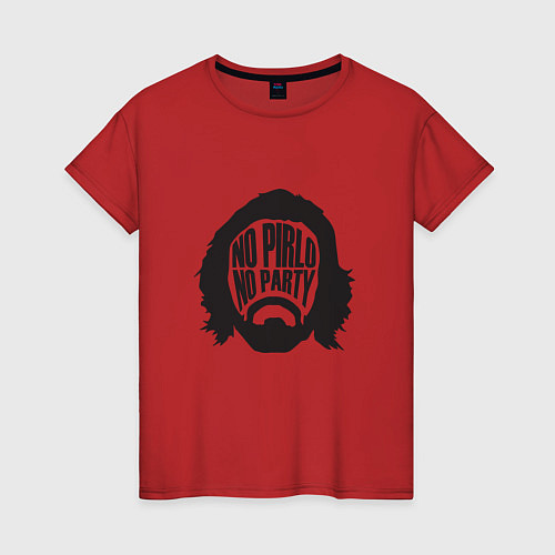 Женская футболка No Pirlo, No Party / Красный – фото 1