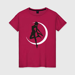 Футболка хлопковая женская Луна, цвет: маджента