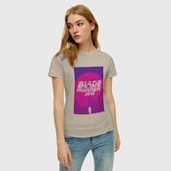 Футболка хлопковая женская Blade Runner 2049: Purple, цвет: миндальный — фото 2