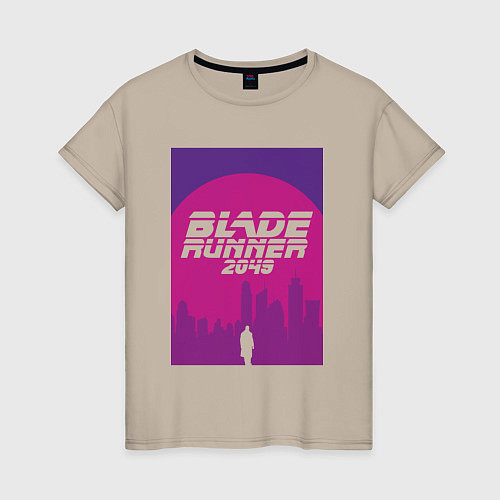 Женская футболка Blade Runner 2049: Purple / Миндальный – фото 1