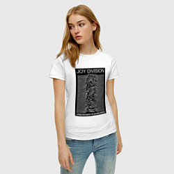 Футболка хлопковая женская Joy Division: Unknown Pleasures, цвет: белый — фото 2