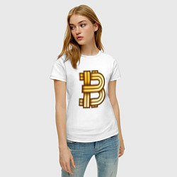 Футболка хлопковая женская Bitcoin is a new era, цвет: белый — фото 2