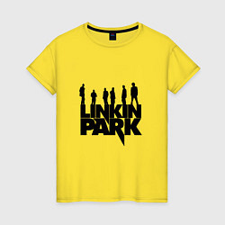 Футболка хлопковая женская Linkin Park, цвет: желтый
