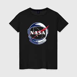 Футболка хлопковая женская NASA, цвет: черный