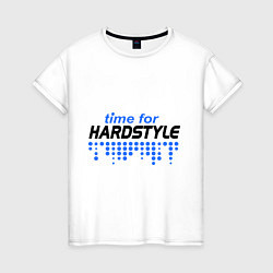 Футболка хлопковая женская Time for Hardstyle, цвет: белый