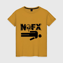Футболка хлопковая женская NOFX crushman, цвет: горчичный