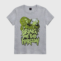 Футболка хлопковая женская Bring Me The Horizon: Green Girl, цвет: меланж