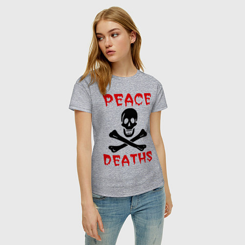 Женская футболка Peace deaths или просто пи!!!дец / Меланж – фото 3