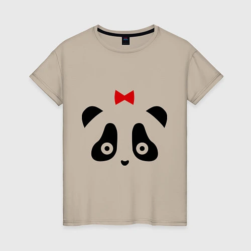 Женская футболка Панда (женская) / Миндальный – фото 1