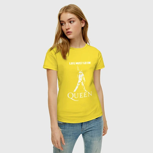 Женская футболка Life must go on! / Желтый – фото 3