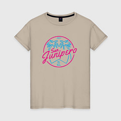 Футболка хлопковая женская San Junipero 1987, цвет: миндальный