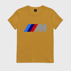 Футболка хлопковая женская BMW M, цвет: горчичный