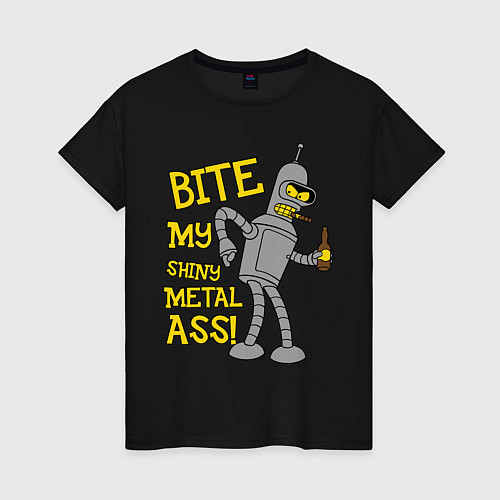 Женская футболка Bite my shunny metal ass / Черный – фото 1