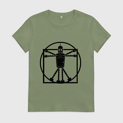 Футболка хлопковая женская Bender da Vinchi, цвет: авокадо